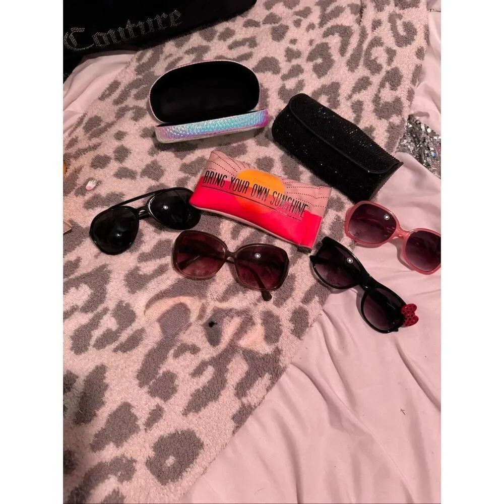 Lot bundle ofโ4 designer insp boutique sunglasses & 3 cases shades eyewear
